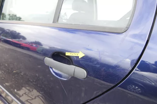 Skoda Fabia 6Y Limousine Schrägheck Tür hinten links blau LF5U (164191)