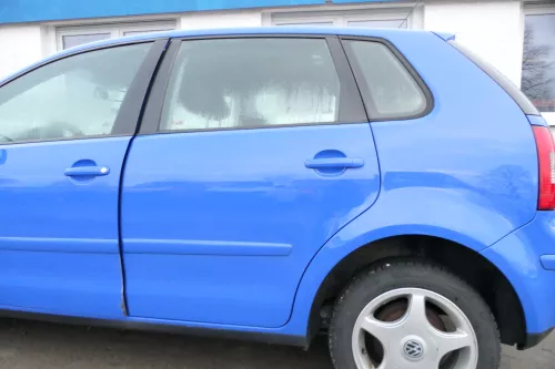 VW Polo 9N 9N3 Tür hinten links 4/5-Türer blau LA5F - ohne Anbauteile