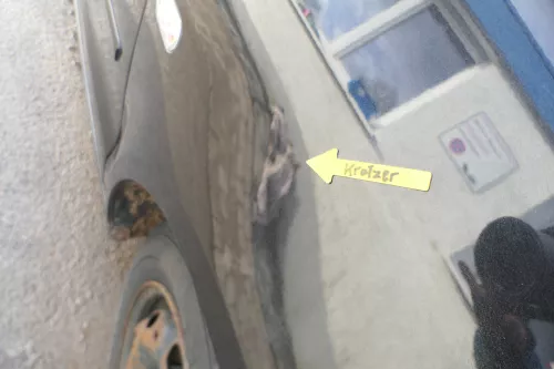 VW Polo 9N Kotflügel vorne rechts schwarz LC9Z bis ca.Bj.2004 - Rost (164312)