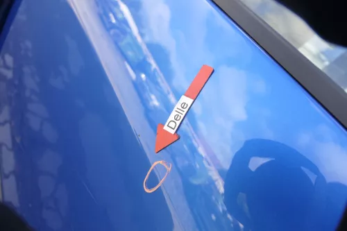 VW Touran 1T 1T3 Tür hinten links blau LA5X und Scheibe ohne Anbauteile (164456)