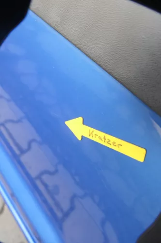 VW Touran 1T 1T3 Tür hinten links blau LA5X und Scheibe ohne Anbauteile (164456)