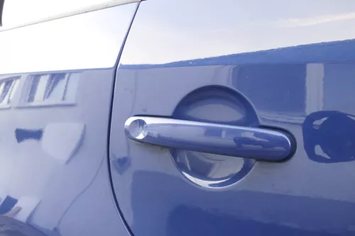 VW Touran 1T 1T3 Tür hinten rechts blau LL5M mit Scheibe - ohne Anbauteile (164490)