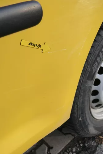 VW Caddy 3 2k Beifahrertür Tür hinten links gelb Post L132 Schiebetür (164543)