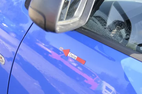 VW Polo 9N 9N3 Tür vorne links Fahrertür 2/3-Türer blau LA5F ohneAnbautei (164821)