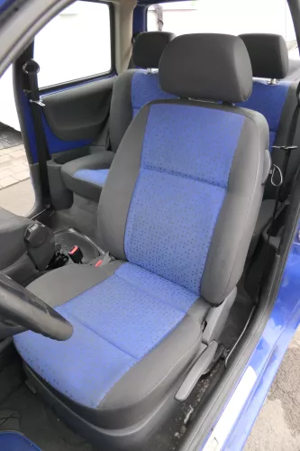 Seat Arosa Lupo Sitz vorne links Fahrersitz Höhenverstellung blau schwarz