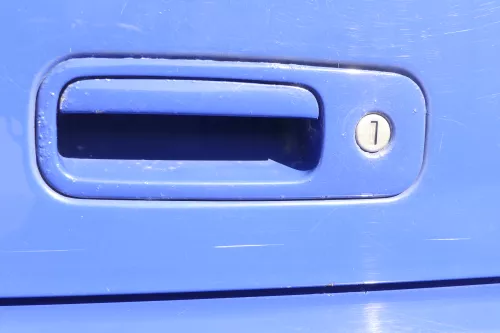 Polo 6N2 Heckklappe Klappe hinten Kofferraumklappe blau LA5C Scheibe (165129)