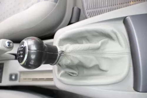 VW Passat 3B 3BG Schaltknauf Schaltsack Schaltung Schaltknüppel 5-Gang grau Lede (165546)
