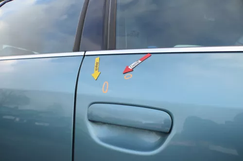 Audi A6 4B C5 Tür nur Türblatt vorne rechts Beifahrertür  grün blau LX6V jaspisg (165667)