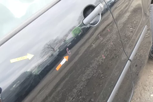 VW Fox 5Z Tür vorne links Fahrertür schwarz L041 - ohne Anbauteile (166449)