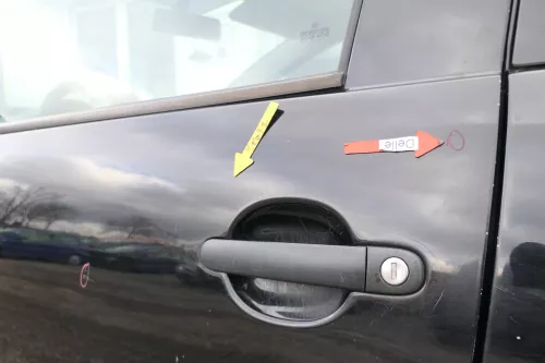 VW Fox 5Z Tür vorne links Fahrertür schwarz L041 - ohne Anbauteile (166449)