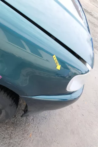 VW Polo 6N 6N1 Kotflügel vorne rechts grün LC6P - Mängel - Delle - Rost !!! (166611)