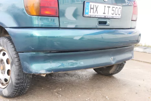 Polo 6N Stoßstange hinten NUR Oberteil der 2-geteilte Heckstoßstange grün LC6P (166616)