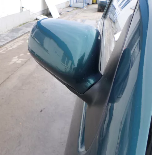 VW Polo 6N manueller manuell Spiegel Außenspiegel rechts mit Glas grün LC6P (166618)