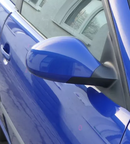 Seat Ibiza 6L elektrischer Spiegel Außenspiegel rechts blau LS5G elek anklappbar