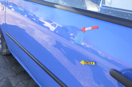 VW Lupo Seat Arosa Tür vorne links Fahrertür blau LR5A (mechanischer FH) (166884)