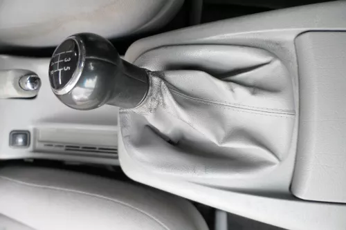 Passat 3B 3BG Schaltknauf Schaltsack Schaltung Schaltknüppel 5-Gang Leder grau (166911)