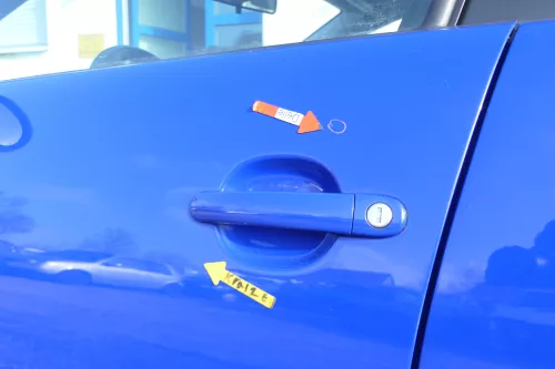 Seat Ibiza 6L Tür Fahrertür 4/5-Türer vorne links blau LS5G ohne Anbauteile (167190)