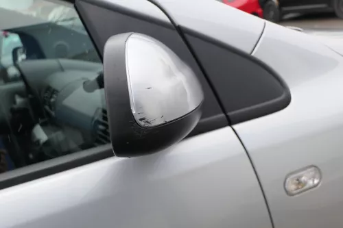 VW Fox 5Z manueller Spiegel Außenspiegel + Glas rechts silber LA7W mechanisch (167489)