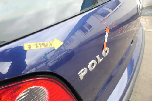 VW Polo 9N3 9N Heckklappe Kofferraumklappe Klappe blau LB5N - Scheibe ohne (167550)