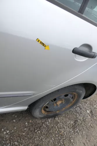 Skoda Fabia 6Y Limousine Schrägheck Tür hinten links grau silber LF7T (167767)