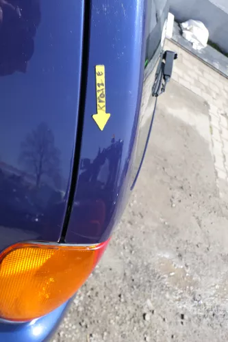 VW Polo 6N Heckklappe Klappe hinten Kofferraumklappe mit Scheibe blau LB5N (167853)