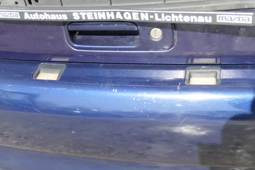 VW Polo 6N Stoßstange hinten nur Oberteil  2-geteilte Heckstoßstange blau LB5N (167855)