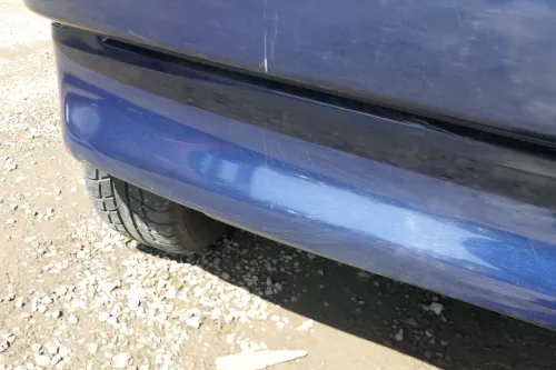 VW Polo 6N Stoßstange hinten nur Oberteil  2-geteilte Heckstoßstange blau LB5N (167855)