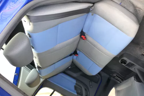 Skoda Fabia 5J 5itz Sitze hinten Rückbank Rücksitzbank 3 Punkt Gurt Isofix blau (167895)