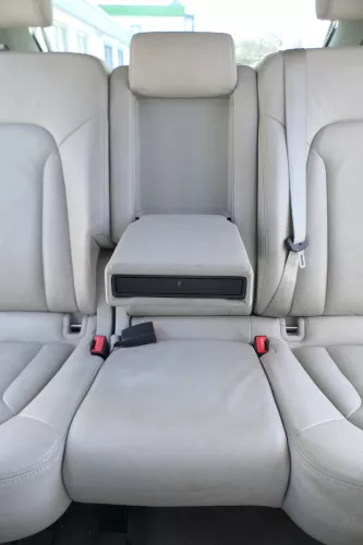 Q7 4L Sitz Rücksitz hinten links + mitte grau achatgrau Leder Sitzheizung Gurt (168009)