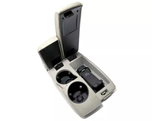 Audi Q7 4L Mittelarmlehne Armlehne original grau lichtgrau Leder S-line (168036)