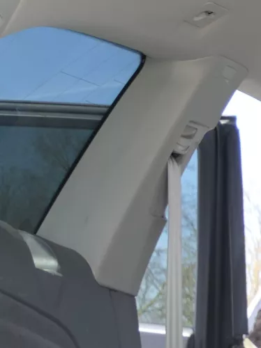 Q7 4L C-Säulen Verkleidung hinten links oben Abdeckung um Gurt lichtgrau grau