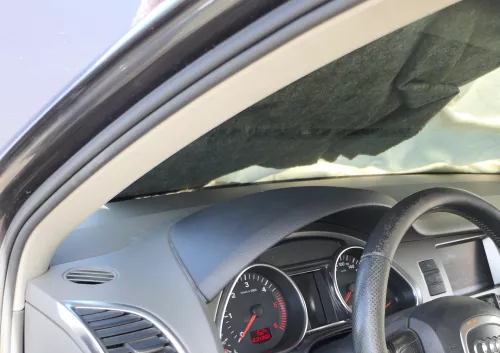 Q7 4L A-Säulen Verkleidung vorne links oben Abdeckung lichtgrau grau (168121)