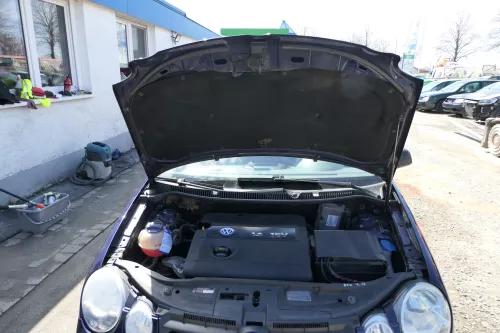 VW Polo 9N Motorhaube Klappe Haube vorne blau LB5N bis ca. Bj. 2004 (168360)