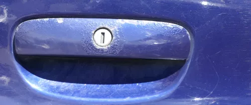 VW Polo 9N 9N3 Griff Heckkklappe Heckklappengriff blau LB5N