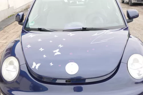 VW New Beetle 9C Motorhaube Klappe vorne blau lila LG5T