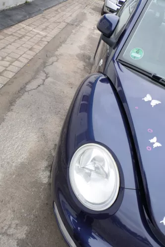 VW New Beetle 9C Kotflügel vorne rechts blau lila LG5T 1C0821104H (168409)