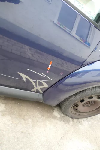 VW New Beetle 1C 9C Tür vorne rechts Beifahrertür blau lila LG5T -OHNE Anbauteil (168414)