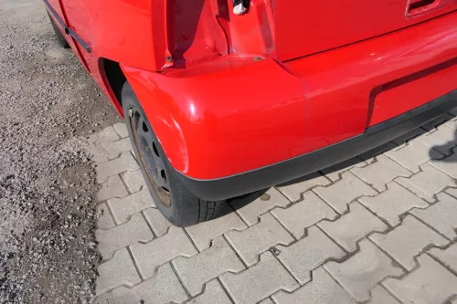 VW Lupo Stoßstange hinten Heckstoßstange Stoßfänger rot LP3G (168878)