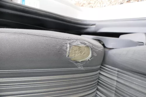 VW Fox Sitz Fahrersitz vorne links OHNEAirbag höhenverstellbar  v (168986)