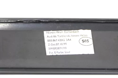 1x A4 8E B6 Dekor Leiste Türverkleidung Verkleidung Tür hinten rechts soul schwa (168998)