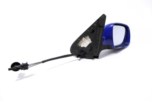 VW Polo 6N2 manueller Spiegel Außenspiegel rechts außen blau LA5C (169239)