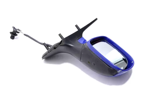 VW Polo 6N2 manueller Spiegel Außenspiegel rechts außen blau LA5C (169239)