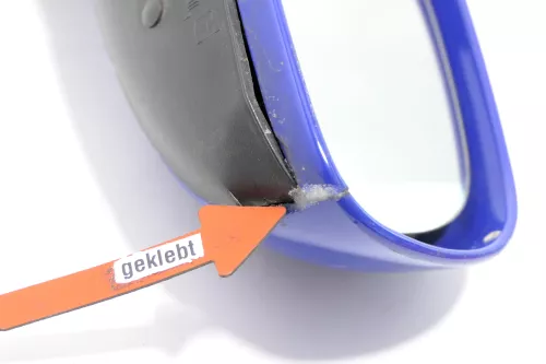 VW Polo 6N2 manueller Spiegel Außenspiegel rechts außen blau LA5C (169239)