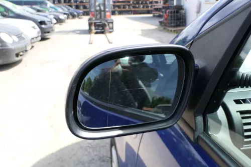 VW Fox 5Z manueller Spiegel Außenspiegel + Glas links blau LL5M (169910)