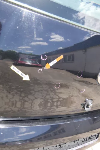 VW Fox 5Z Heckklappe Kofferraumklappe Klappe hinten + Scheibe schwarz L041 (170167)