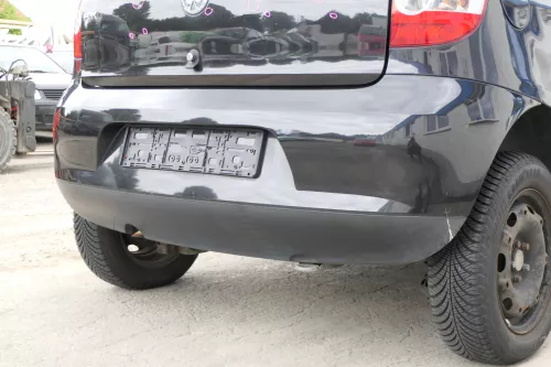 VW Fox 5Z Stoßstange hinten Stoßfänger schwarz LC9Z uni Heckstoßstange (170200)