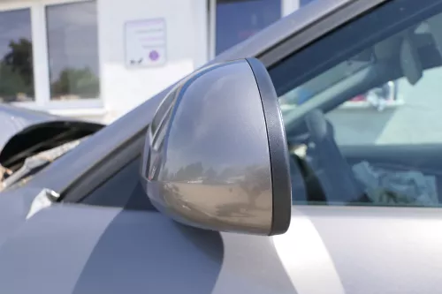 Seat Ibiza 6L mechanischer manuell Spiegel Außenspiegel links grau LS7U (170350)