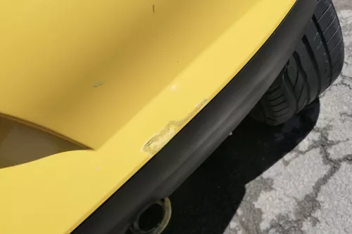 VW Fox 5Z Stoßstange hinten Stoßfänger gelb LY1C (170409)