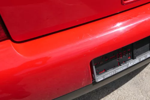 VW Lupo Stoßstange hinten Heckstoßstange Stoßfänger rot LP3G (170471)