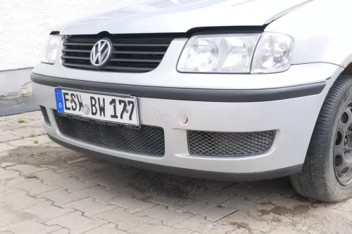 VW Polo 6N2 Stoßstange vorne Frontstoßstange Stoßfänger silber LB7Z + Grill (170481)